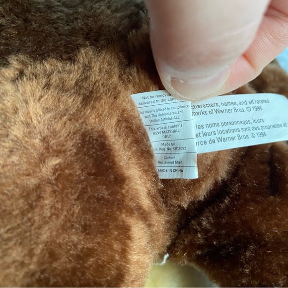 Vintage Taz Tasmanian Devil from Looney Toons Slippers & Plush lot Warner Bros - Picture 8 of 12